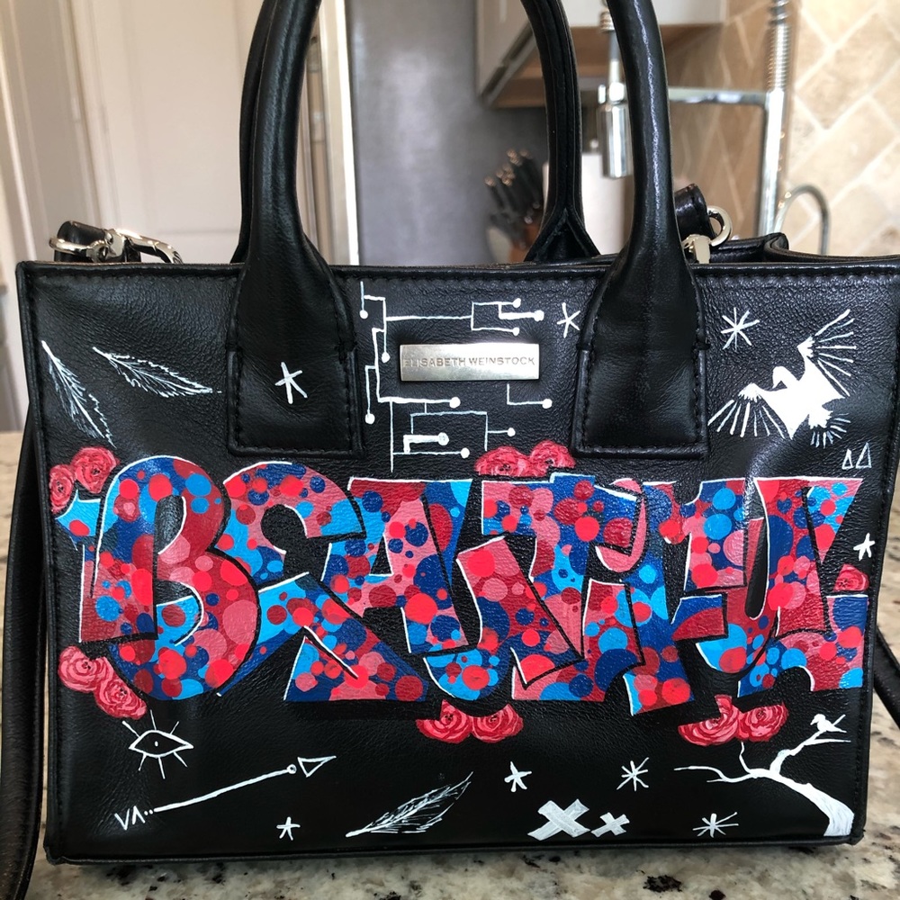 Elisabeth Weinstock Hand Painted Leather Satchel - Picture 8 of 16